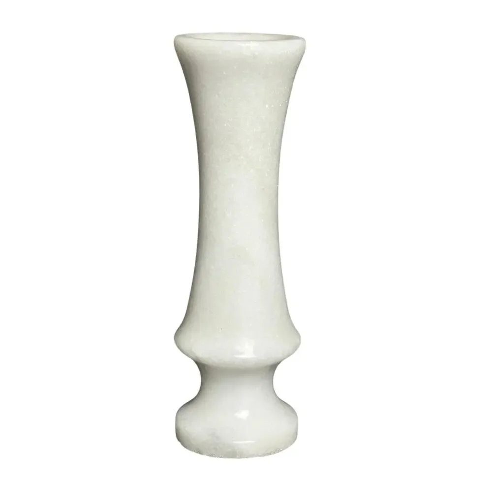 Vintage white marble bud vase 4.5” minimalist classic midcentury farmhouse